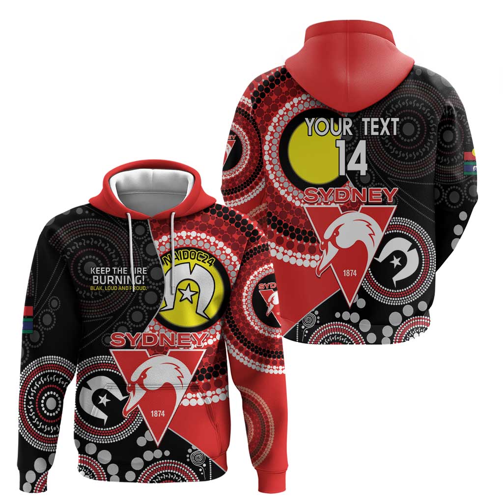 Custom AFL Swans NAIDOC Week Hoodie Keep The Fire Burning Indigenous Art - Vibe Hoodie Shop