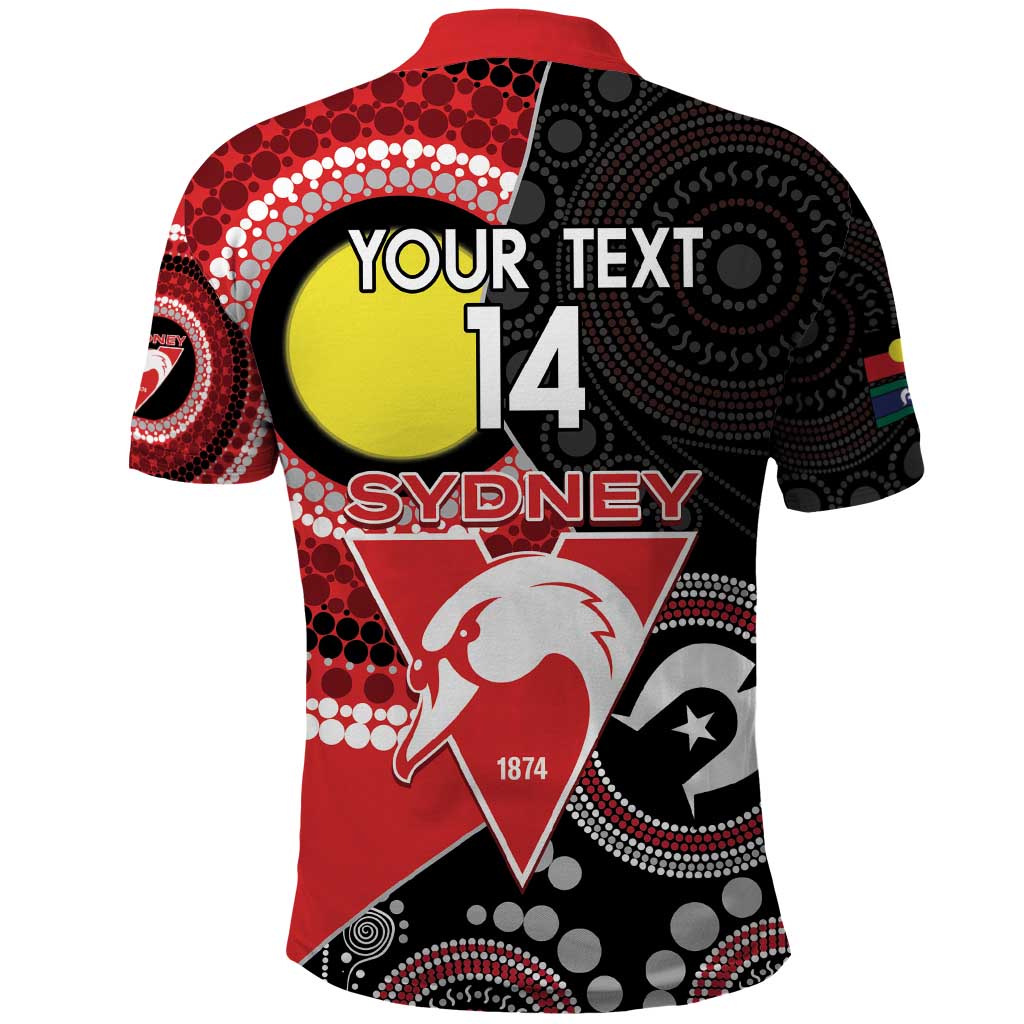 Custom AFL Swans NAIDOC Week Polo Shirt Keep The Fire Burning Indigenous Art - Vibe Hoodie Shop