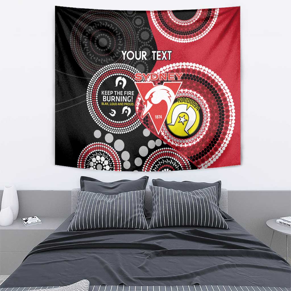 Custom AFL Swans NAIDOC Week Tapestry Keep The Fire Burning Indigenous Art - Vibe Hoodie Shop