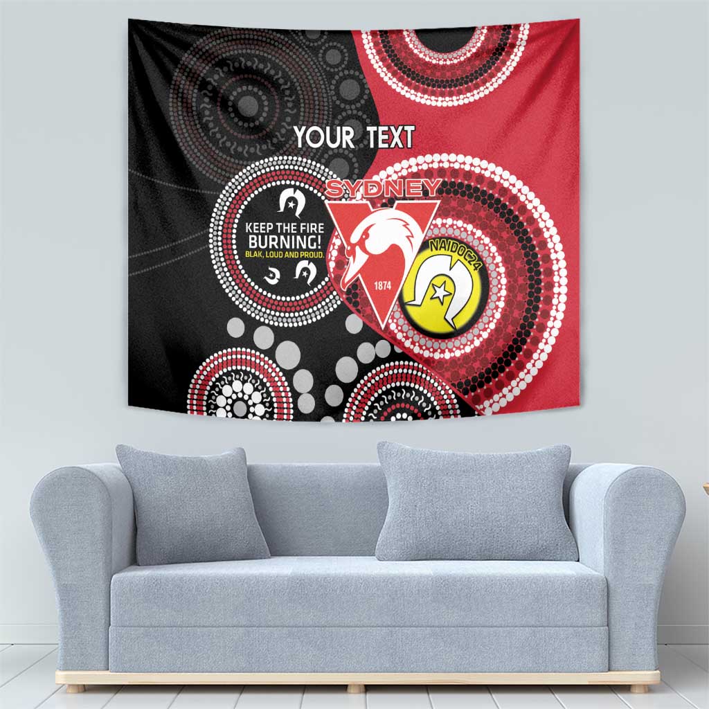 Custom AFL Swans NAIDOC Week Tapestry Keep The Fire Burning Indigenous Art - Vibe Hoodie Shop