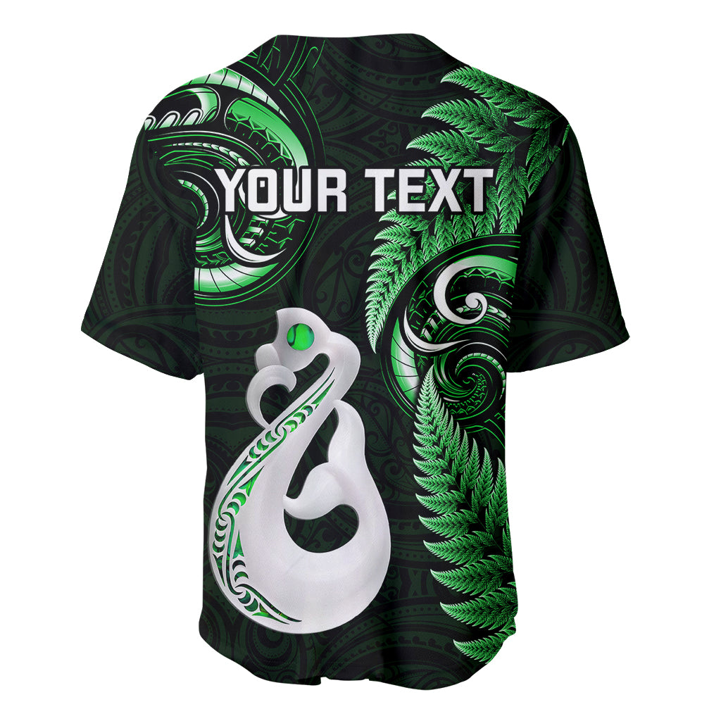 Personalised New Zealand Baseball Jersey Aotearoa Silver Fern With Manaia Maori Unique Green - Vibe Hoodie Shop