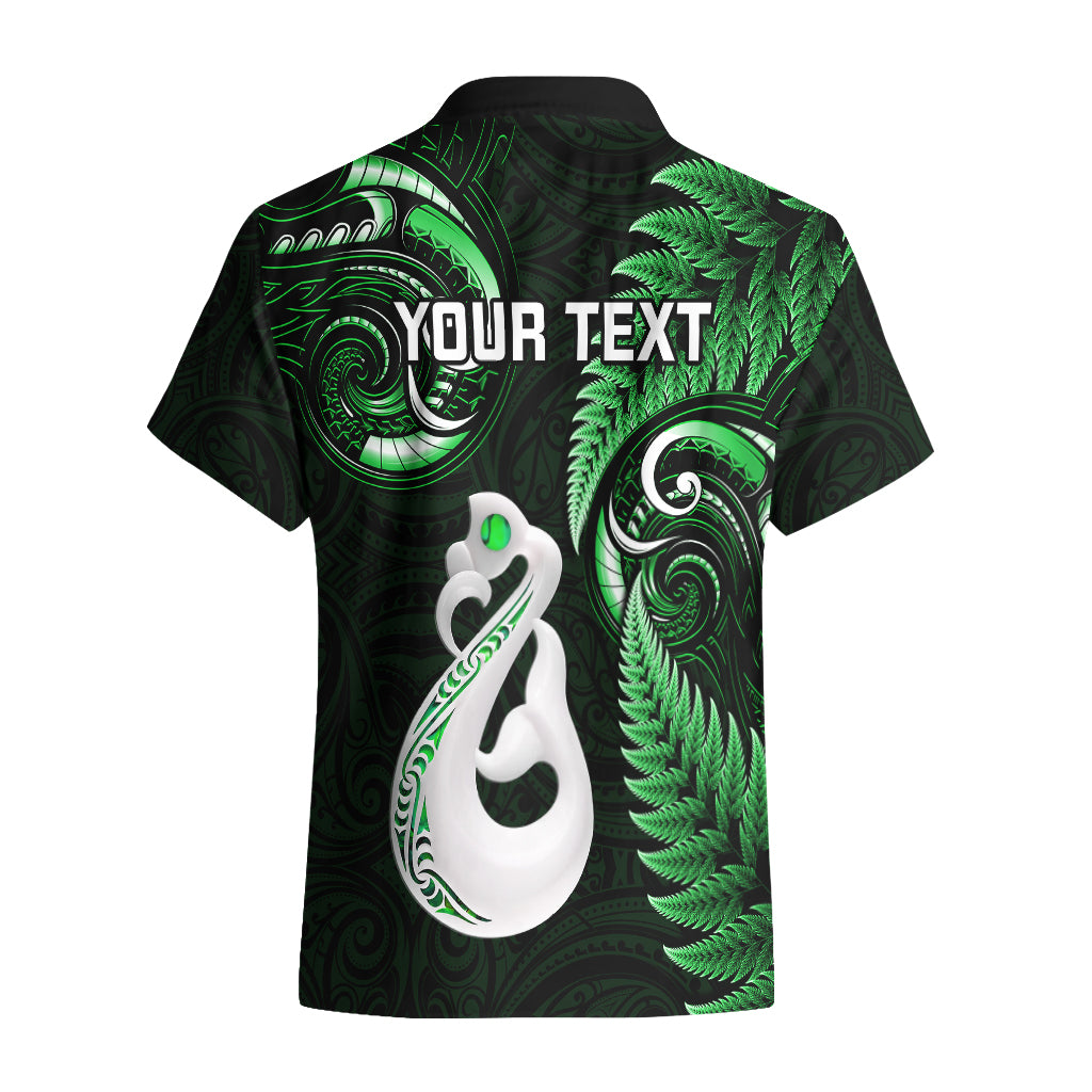 Personalised New Zealand Hawaiian Shirt Aotearoa Silver Fern With Manaia Maori Unique Green - Vibe Hoodie Shop