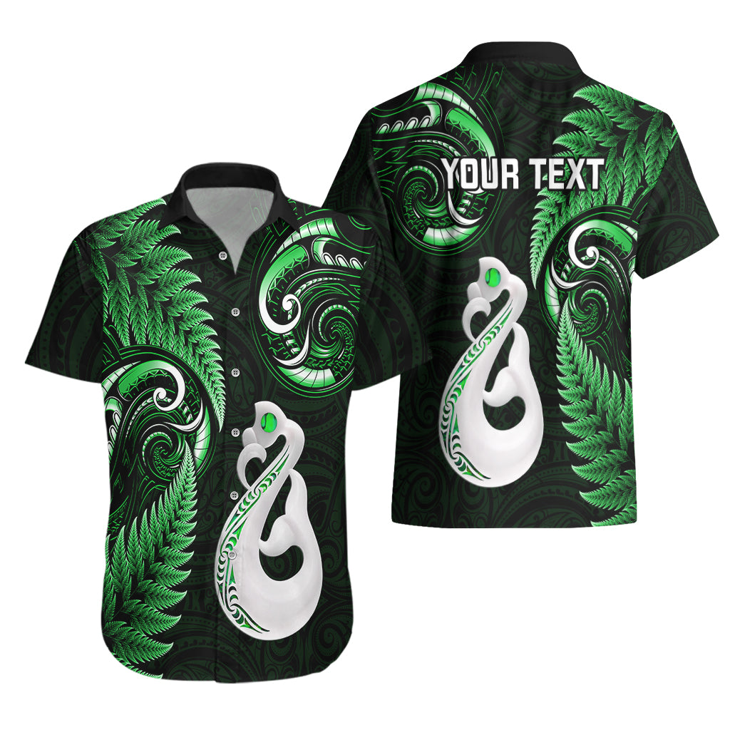 Personalised New Zealand Hawaiian Shirt Aotearoa Silver Fern With Manaia Maori Unique Green - Vibe Hoodie Shop