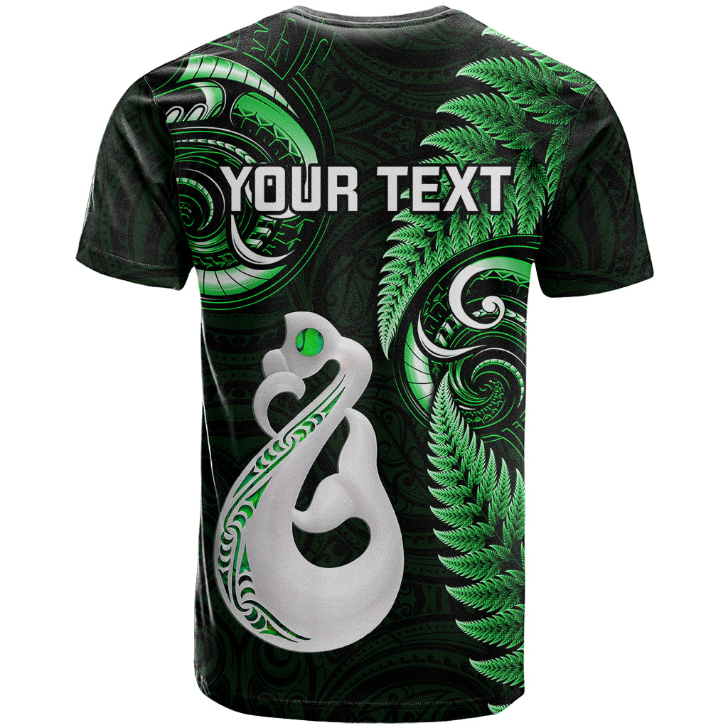 Personalised New Zealand T Shirt Aotearoa Silver Fern With Manaia Maori Unique Green - Vibe Hoodie Shop