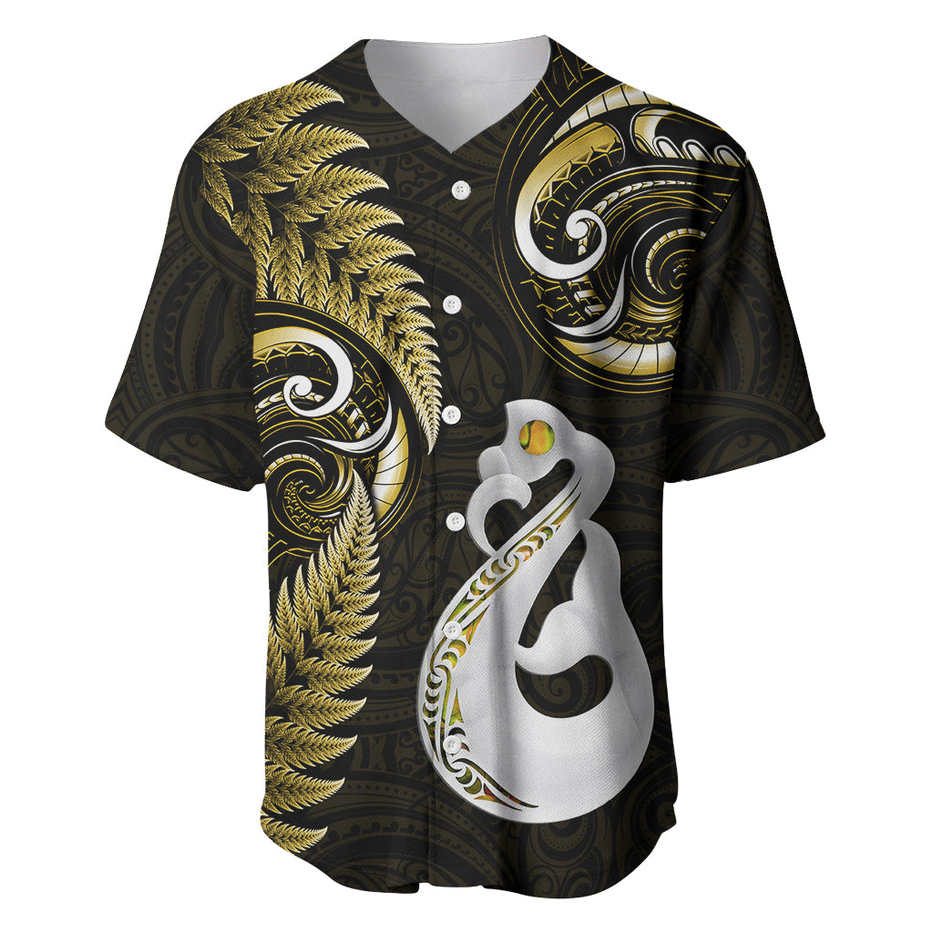 Personalised New Zealand Baseball Jersey Aotearoa Silver Fern With Manaia Maori Unique Gold - Vibe Hoodie Shop