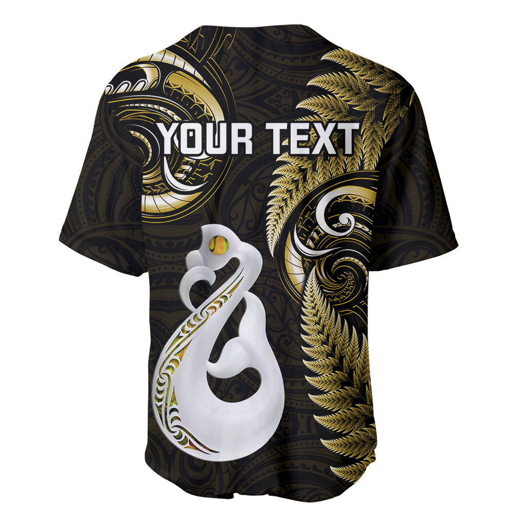 Personalised New Zealand Baseball Jersey Aotearoa Silver Fern With Manaia Maori Unique Gold - Vibe Hoodie Shop