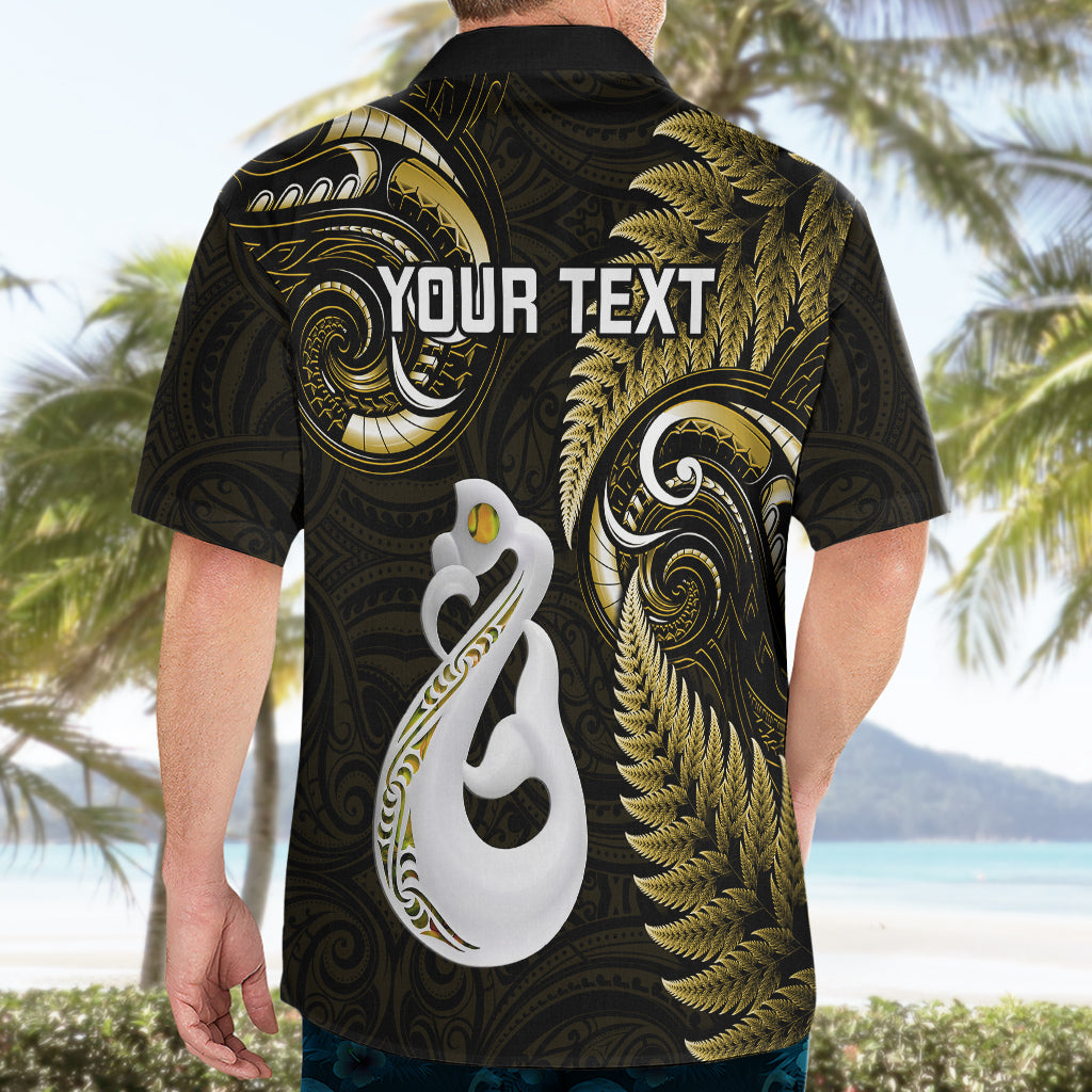 Personalised New Zealand Hawaiian Shirt Aotearoa Silver Fern With Manaia Maori Unique Gold - Vibe Hoodie Shop