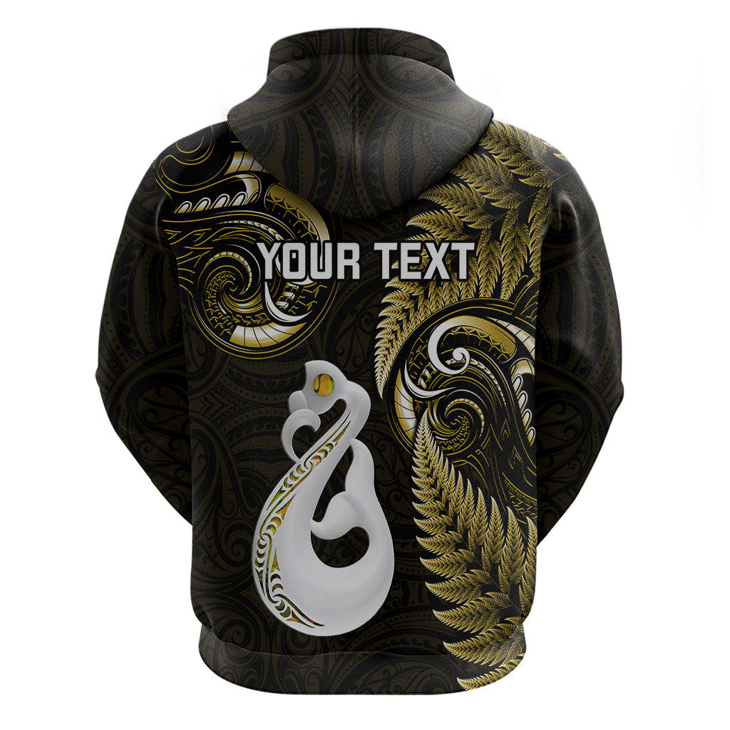 Personalised New Zealand Hoodie Aotearoa Silver Fern With Manaia Maori Unique Gold - Vibe Hoodie Shop