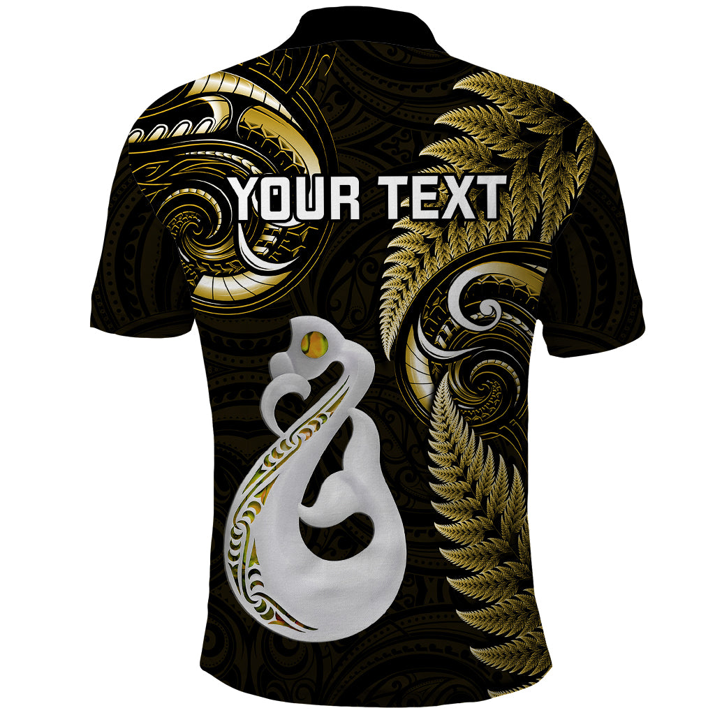 Personalised New Zealand Polo Shirt Aotearoa Silver Fern With Manaia Maori Unique Gold - Vibe Hoodie Shop