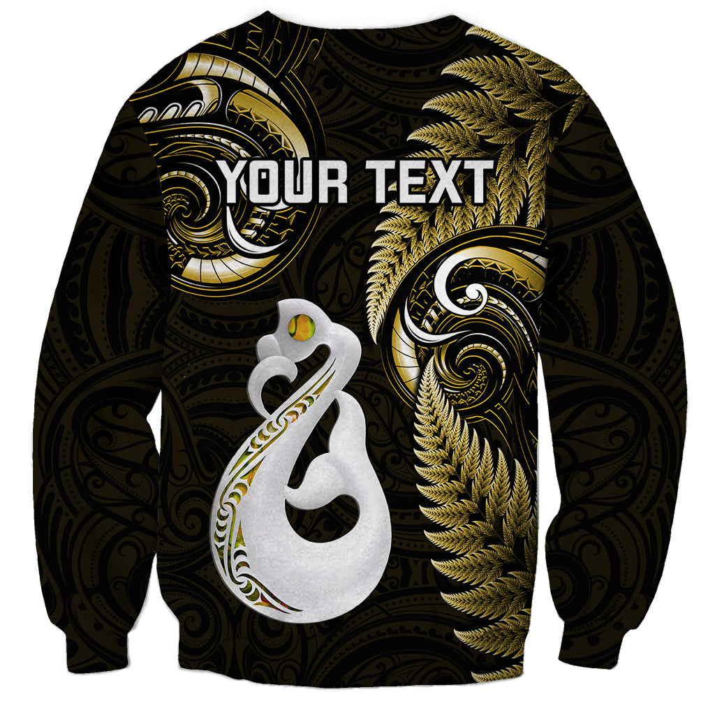 Personalised New Zealand Sweatshirt Aotearoa Silver Fern With Manaia Maori Unique Gold - Vibe Hoodie Shop