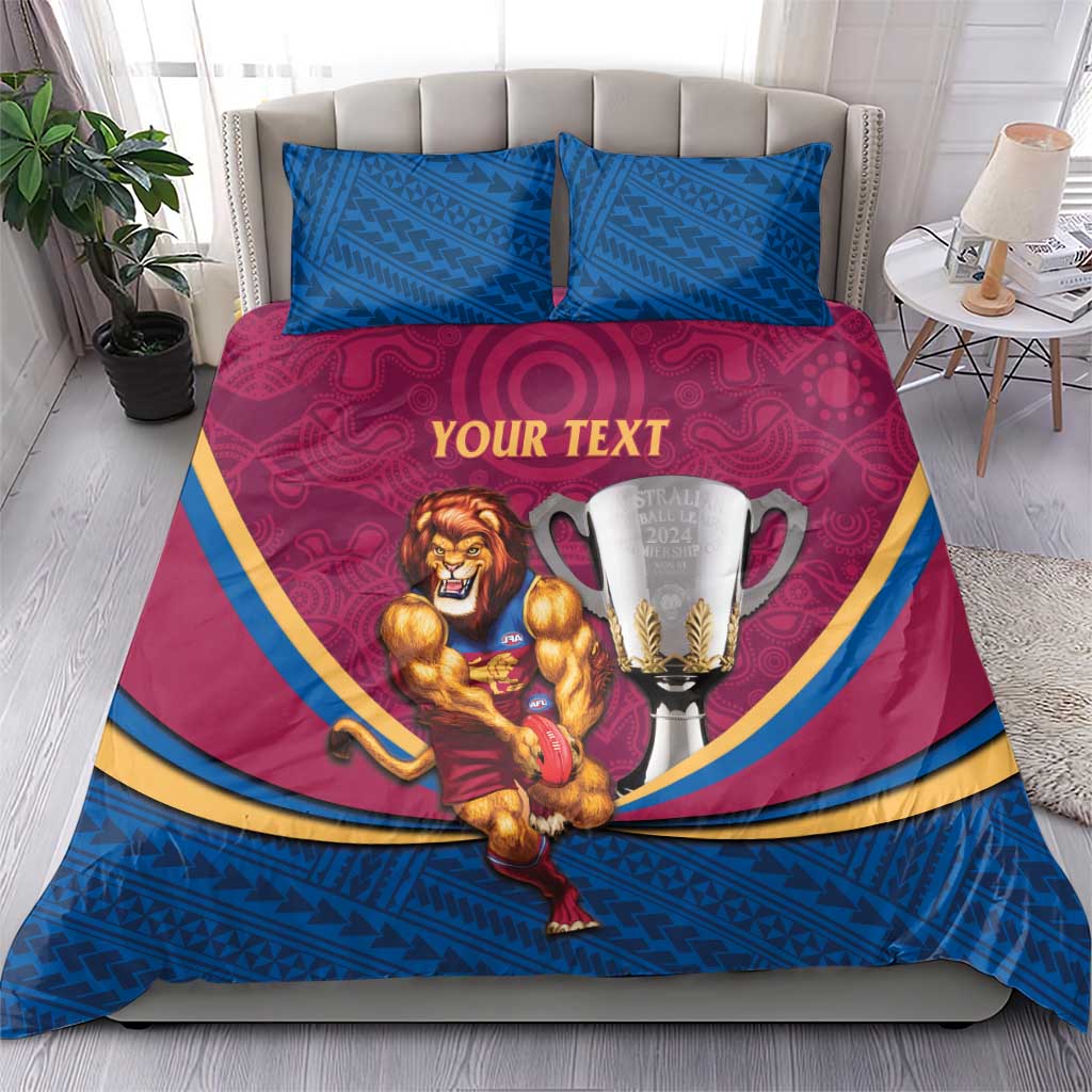 Personalised AFL Brisbane Lions Bedding Set 2024 We Are The Champions - Trophy Style - Vibe Hoodie Shop