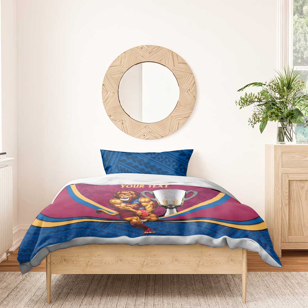 Personalised AFL Brisbane Lions Bedding Set 2024 We Are The Champions - Trophy Style - Vibe Hoodie Shop