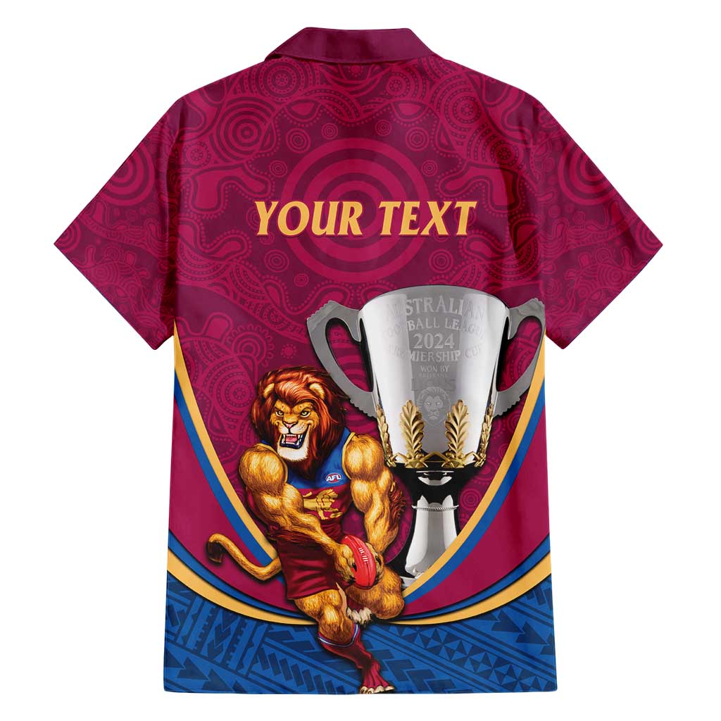 Personalised AFL Brisbane Lions Hawaiian Shirt 2024 We Are The Champions - Trophy Style - Vibe Hoodie Shop