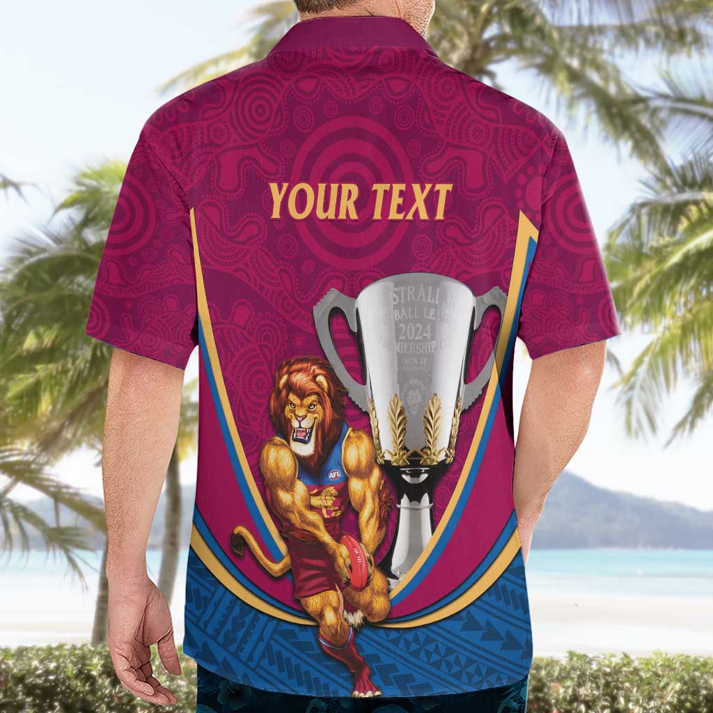 Personalised AFL Brisbane Lions Hawaiian Shirt 2024 We Are The Champions - Trophy Style - Vibe Hoodie Shop