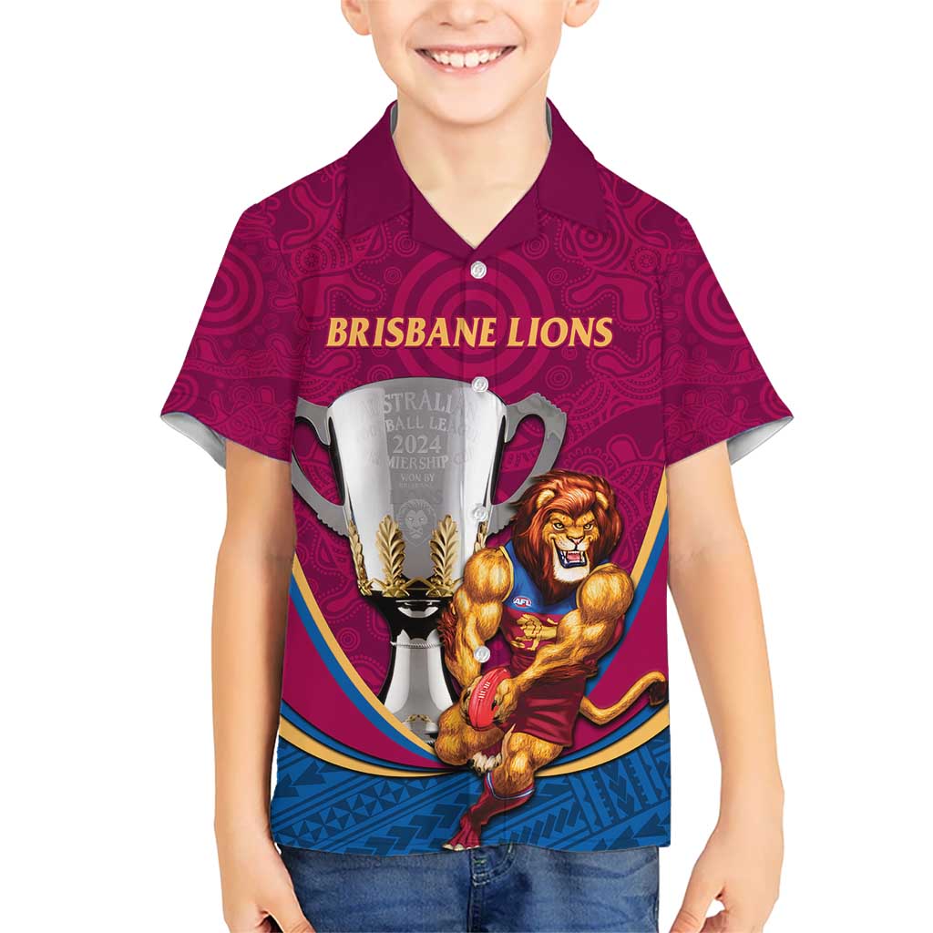 Personalised AFL Brisbane Lions Hawaiian Shirt 2024 We Are The Champions - Trophy Style - Vibe Hoodie Shop