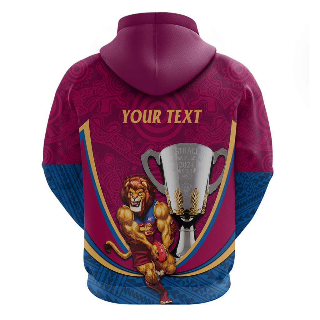 Personalised AFL Brisbane Lions Hoodie 2024 We Are The Champions - Trophy Style - Vibe Hoodie Shop