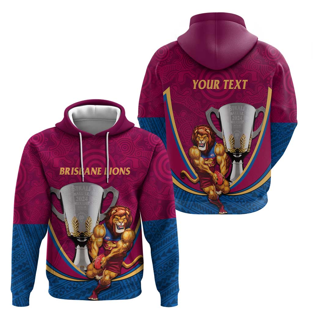 Personalised AFL Brisbane Lions Hoodie 2024 We Are The Champions - Trophy Style - Vibe Hoodie Shop