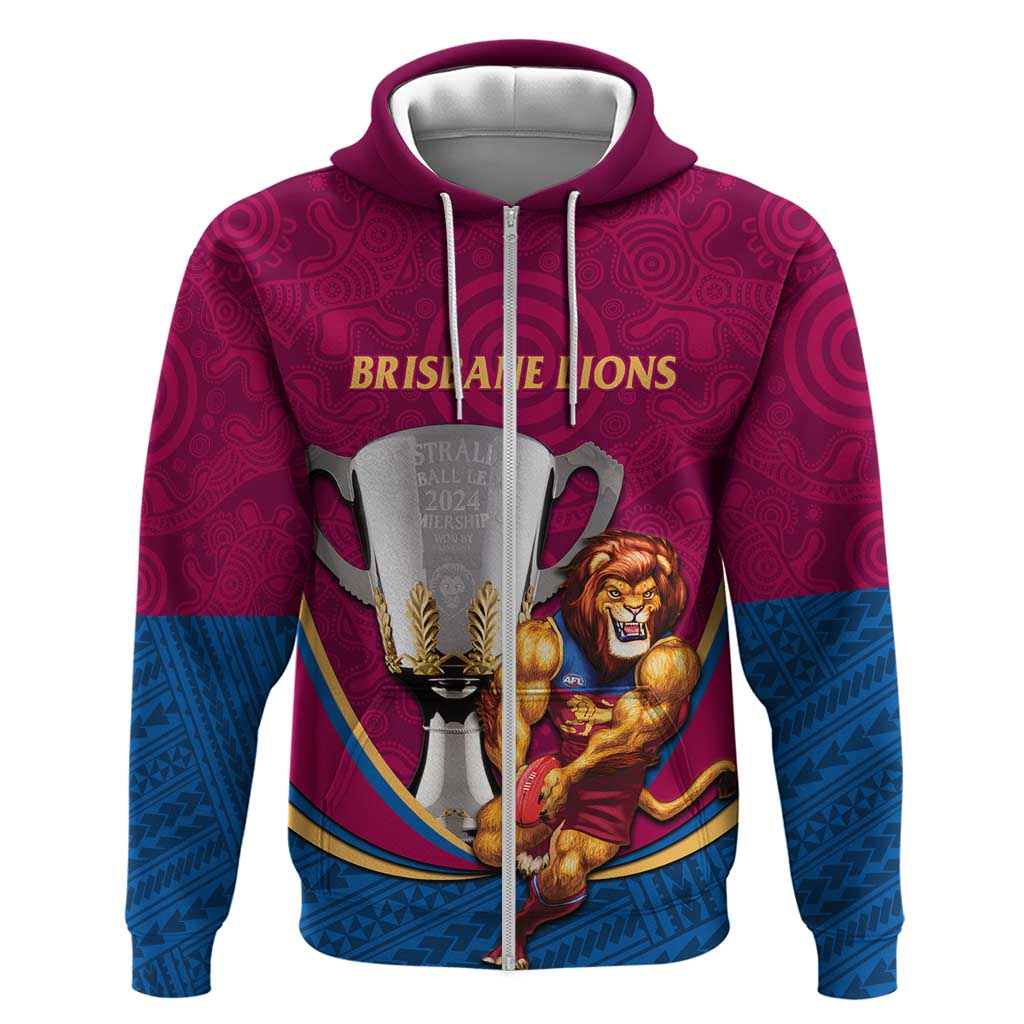 Personalised AFL Brisbane Lions Hoodie 2024 We Are The Champions - Trophy Style - Vibe Hoodie Shop