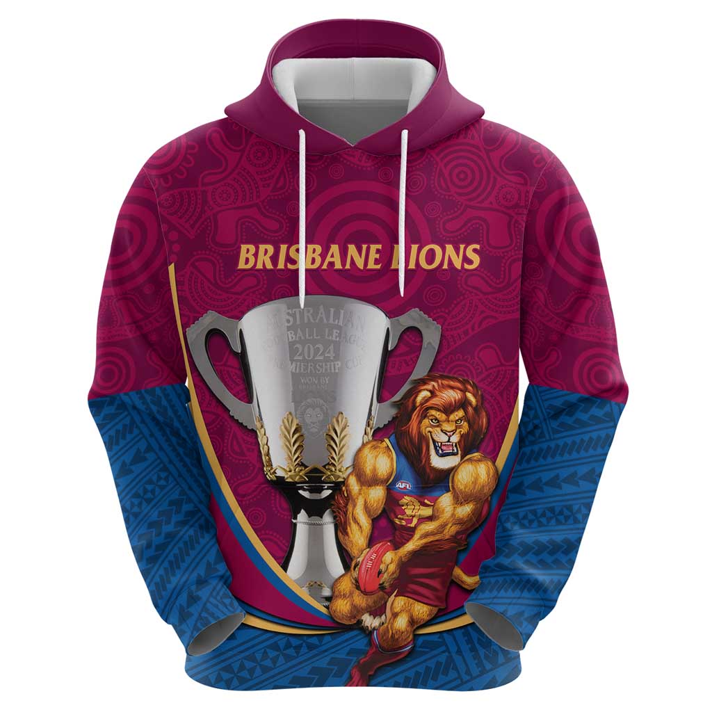 Personalised AFL Brisbane Lions Hoodie 2024 We Are The Champions - Trophy Style - Vibe Hoodie Shop