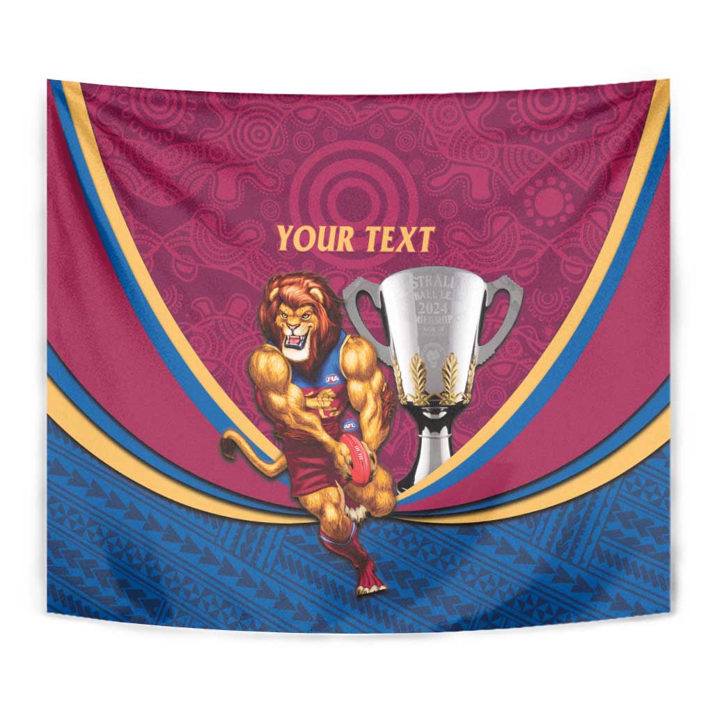 Personalised AFL Brisbane Lions Tapestry 2024 We Are The Champions - Trophy Style - Vibe Hoodie Shop