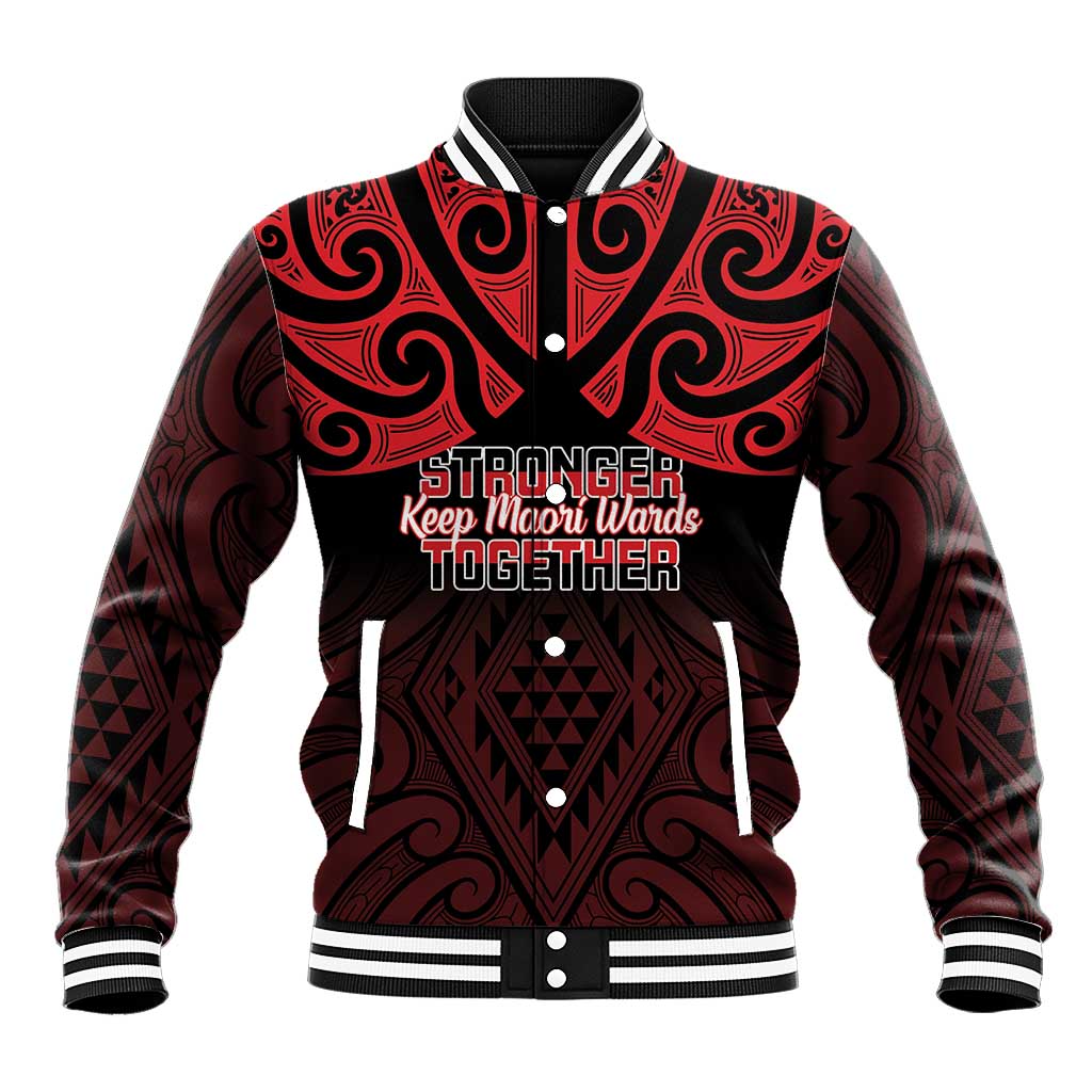 Personalised Keep Maori Wards New Zealand Baseball Jacket Stronger Together Aotearoa Taniko - Vibe Hoodie