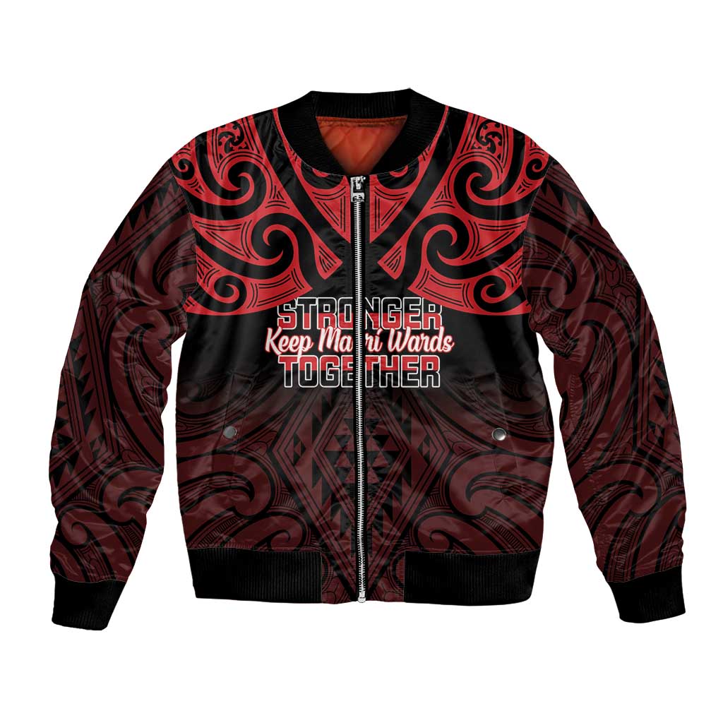 Personalised Keep Maori Wards New Zealand Bomber Jacket Stronger Together Aotearoa Taniko - Vibe Hoodie