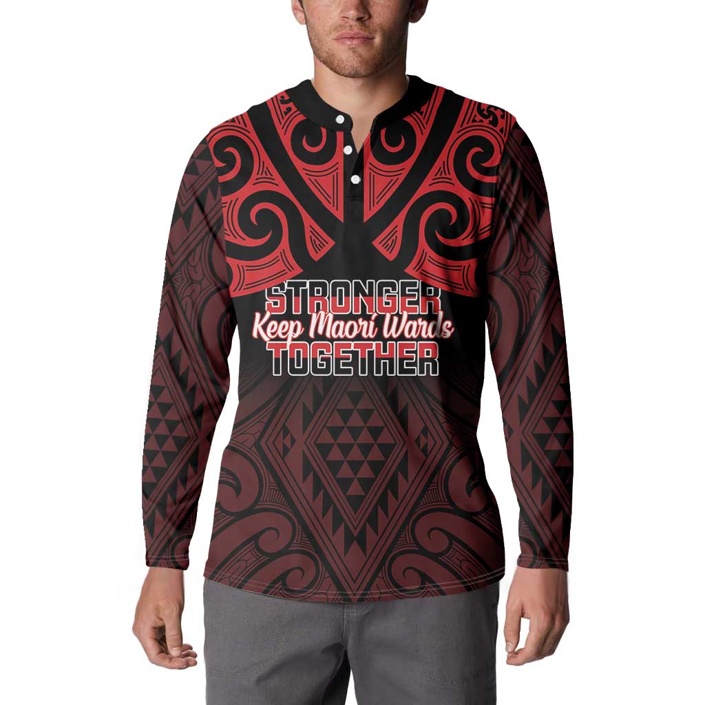 Personalised Keep Maori Wards New Zealand Button Sweatshirt Stronger Together Aotearoa Taniko - Vibe Hoodie