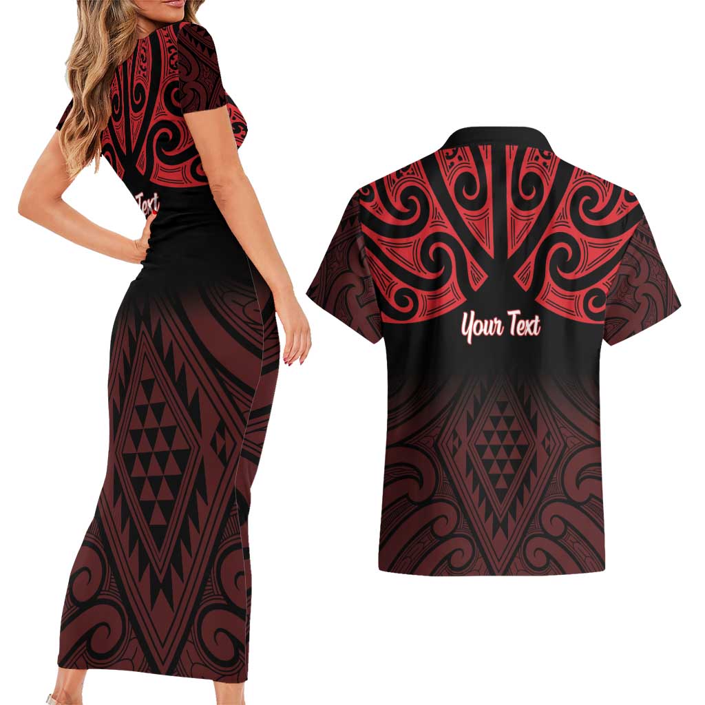 Personalised Keep Maori Wards New Zealand Couples Matching Short Sleeve Bodycon Dress and Hawaiian Shirt Stronger Together Aotearoa Taniko - Vibe Hoodie