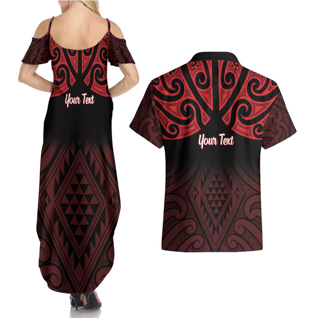 Personalised Keep Maori Wards New Zealand Couples Matching Summer Maxi Dress and Hawaiian Shirt Stronger Together Aotearoa Taniko - Vibe Hoodie