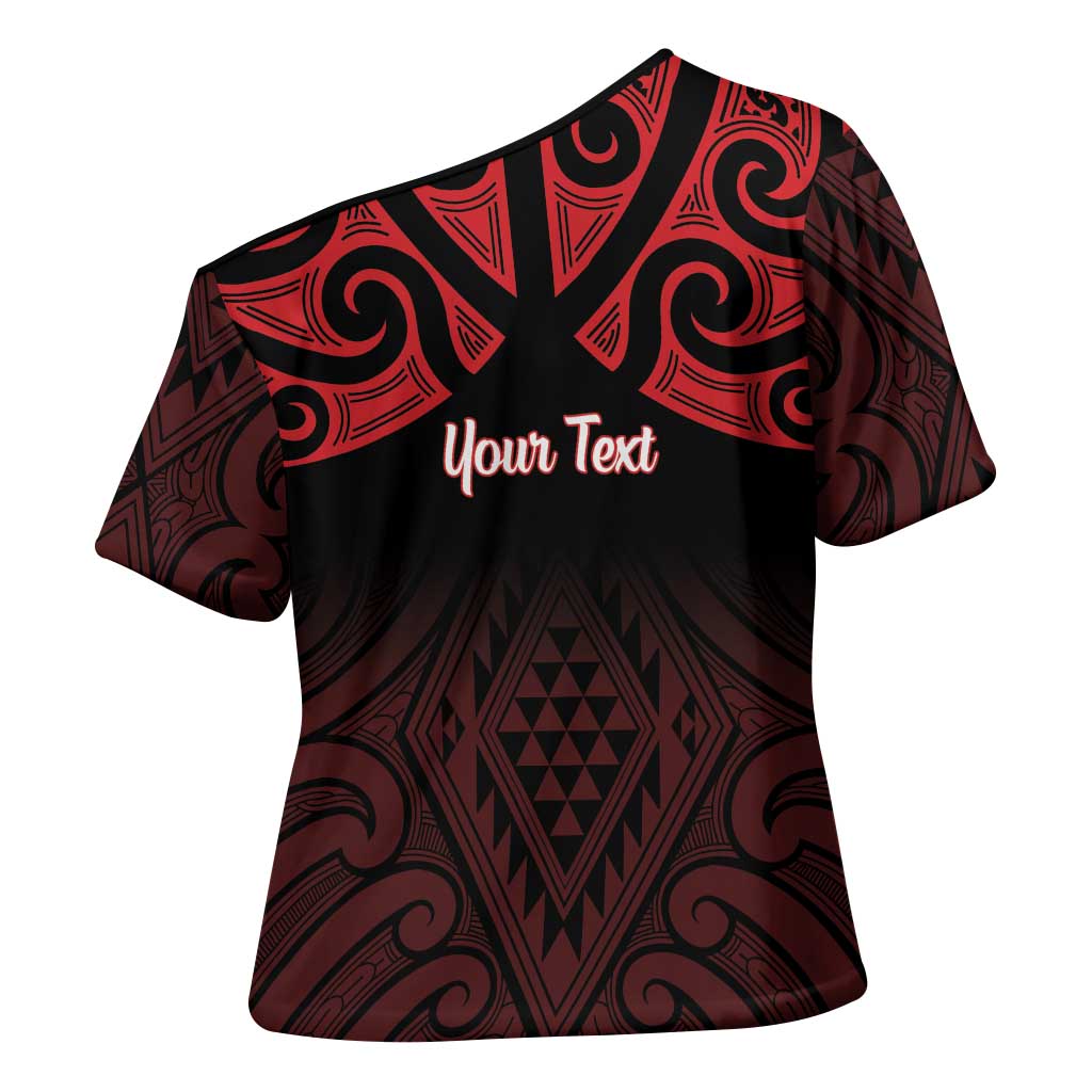 Personalised Keep Maori Wards New Zealand Cross Shoulder Shirt Stronger Together Aotearoa Taniko - Vibe Hoodie