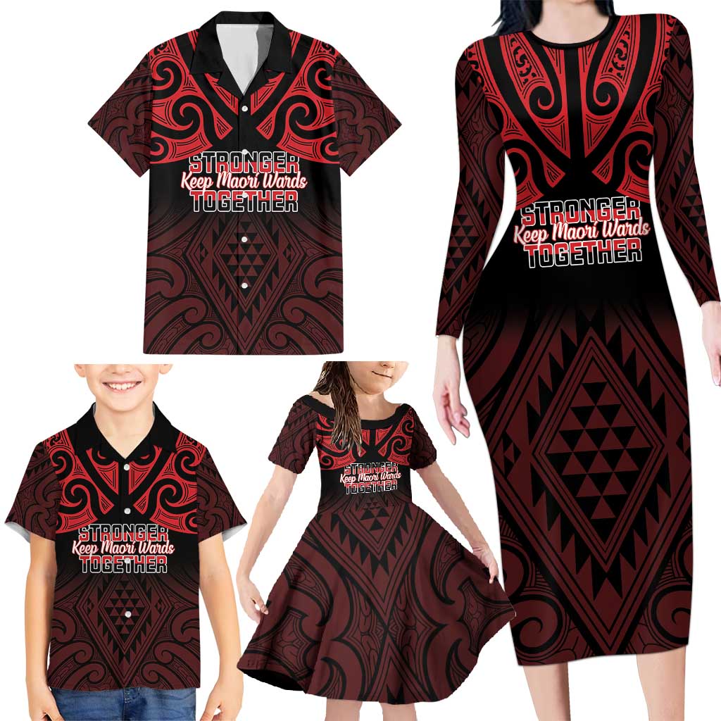 Personalised Keep Maori Wards New Zealand Family Matching Long Sleeve Bodycon Dress and Hawaiian Shirt Stronger Together Aotearoa Taniko - Vibe Hoodie