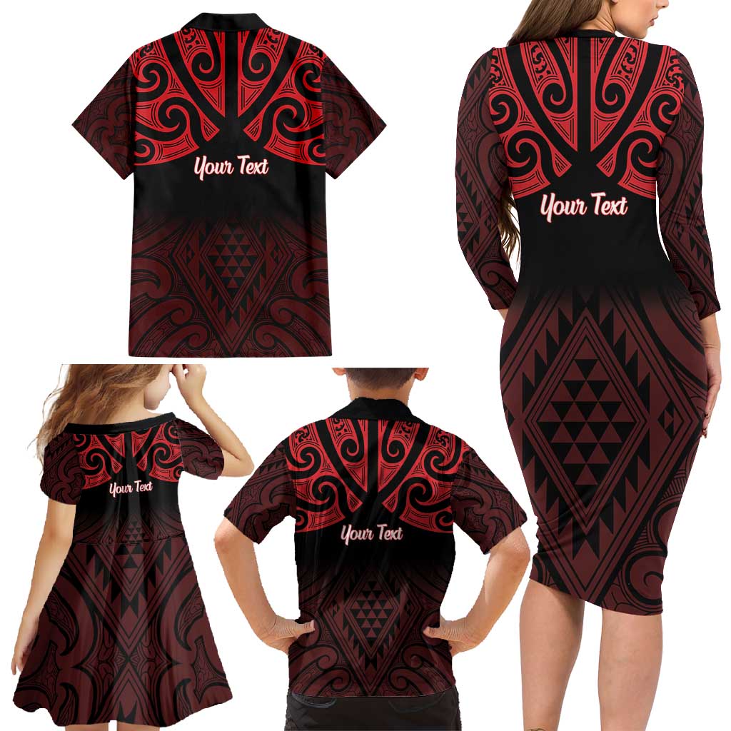 Personalised Keep Maori Wards New Zealand Family Matching Long Sleeve Bodycon Dress and Hawaiian Shirt Stronger Together Aotearoa Taniko - Vibe Hoodie