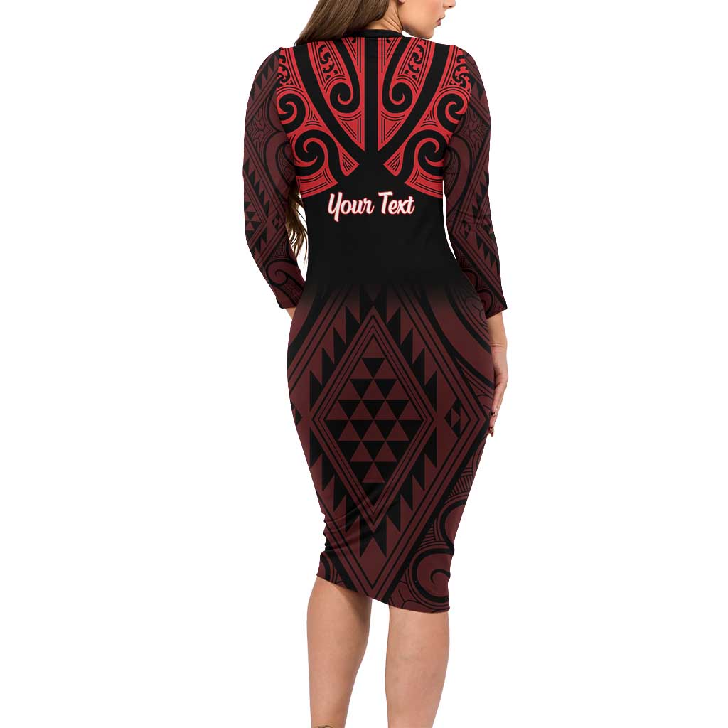 Personalised Keep Maori Wards New Zealand Family Matching Long Sleeve Bodycon Dress and Hawaiian Shirt Stronger Together Aotearoa Taniko - Vibe Hoodie