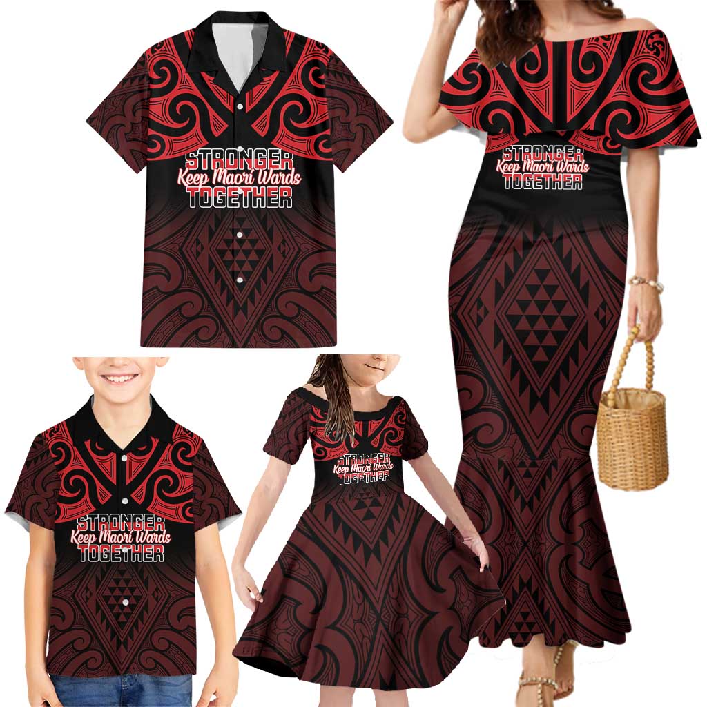 Personalised Keep Maori Wards New Zealand Family Matching Mermaid Dress and Hawaiian Shirt Stronger Together Aotearoa Taniko - Vibe Hoodie