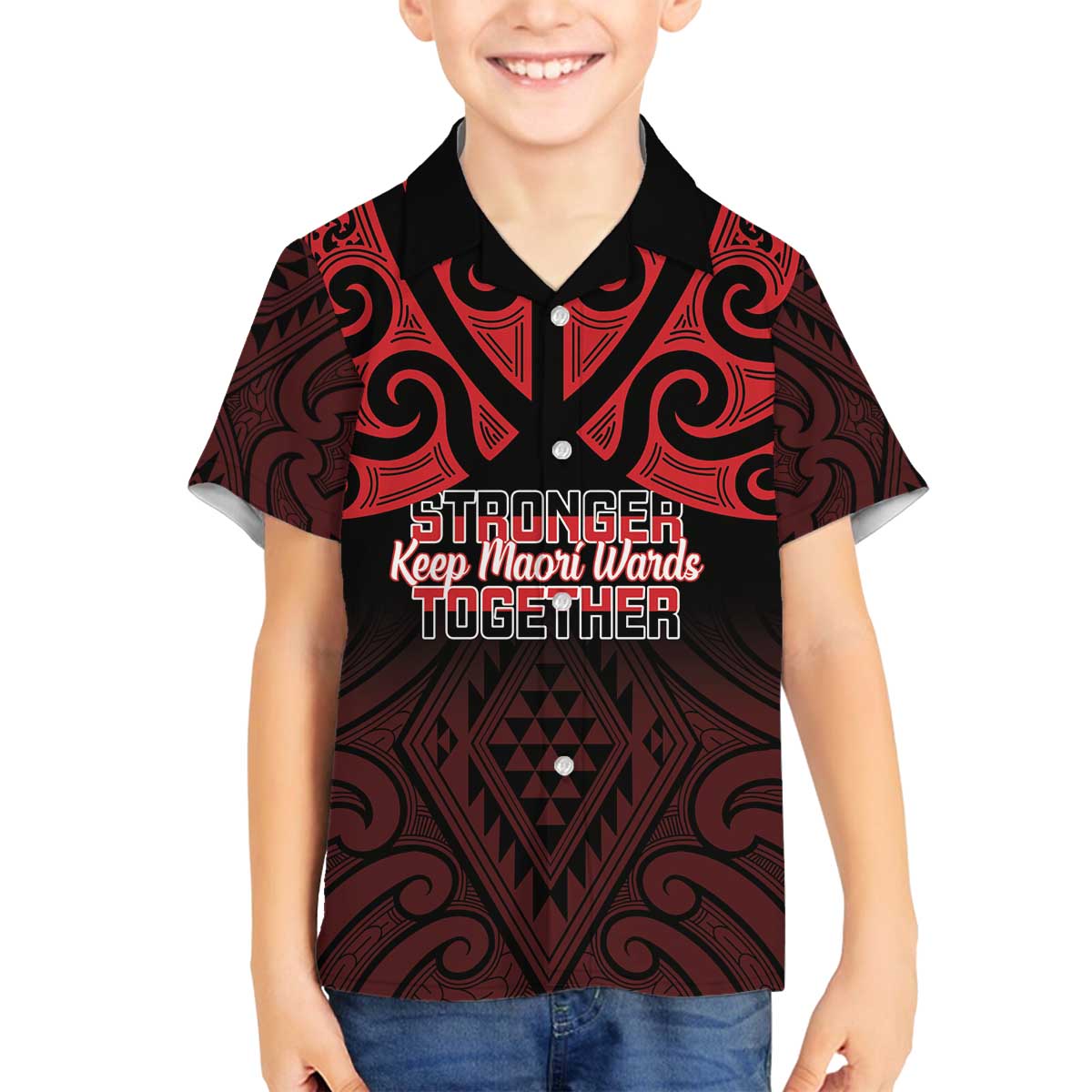 Personalised Keep Maori Wards New Zealand Family Matching Off The Shoulder Long Sleeve Dress and Hawaiian Shirt Stronger Together Aotearoa Taniko - Vibe Hoodie