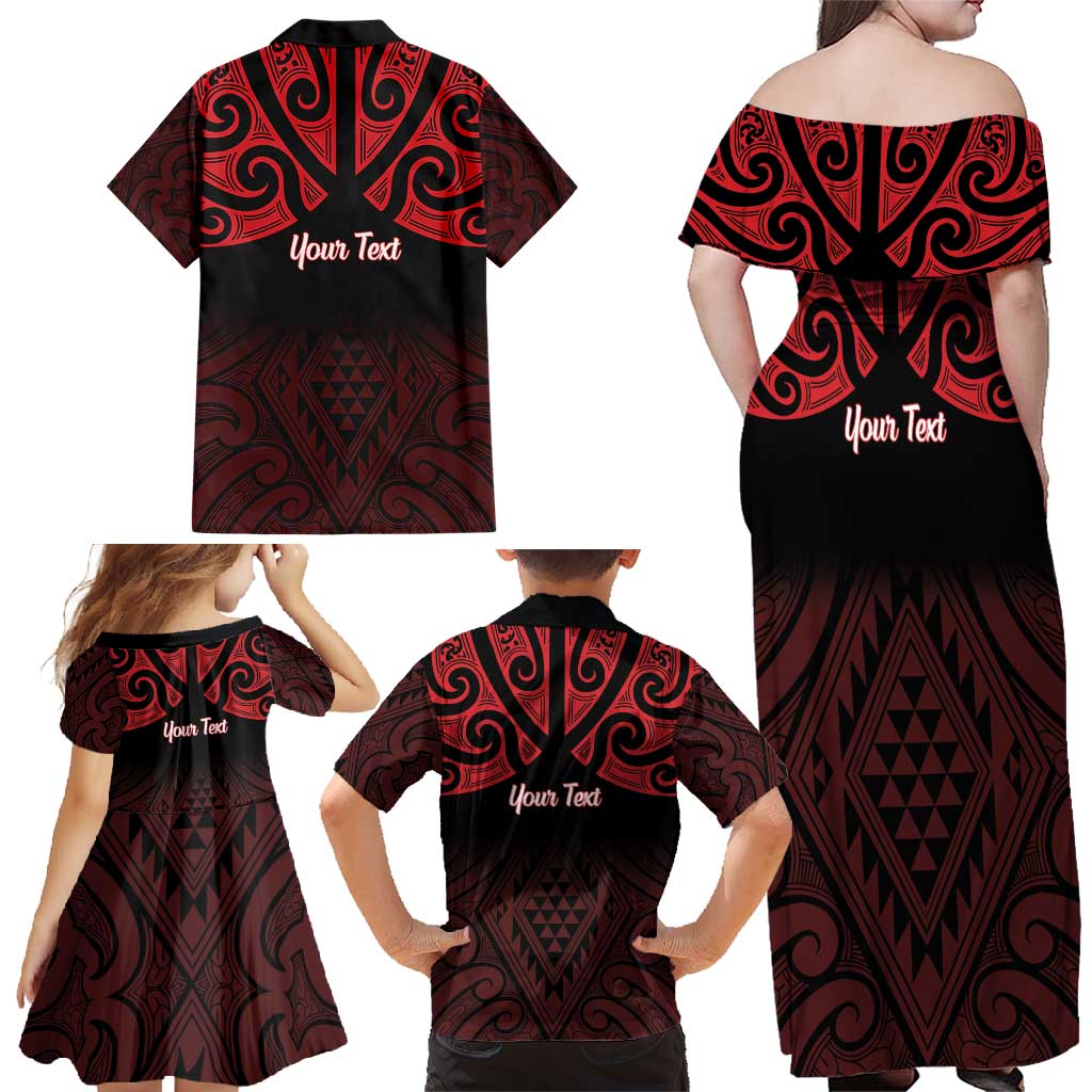 Personalised Keep Maori Wards New Zealand Family Matching Off Shoulder Maxi Dress and Hawaiian Shirt Stronger Together Aotearoa Taniko - Vibe Hoodie