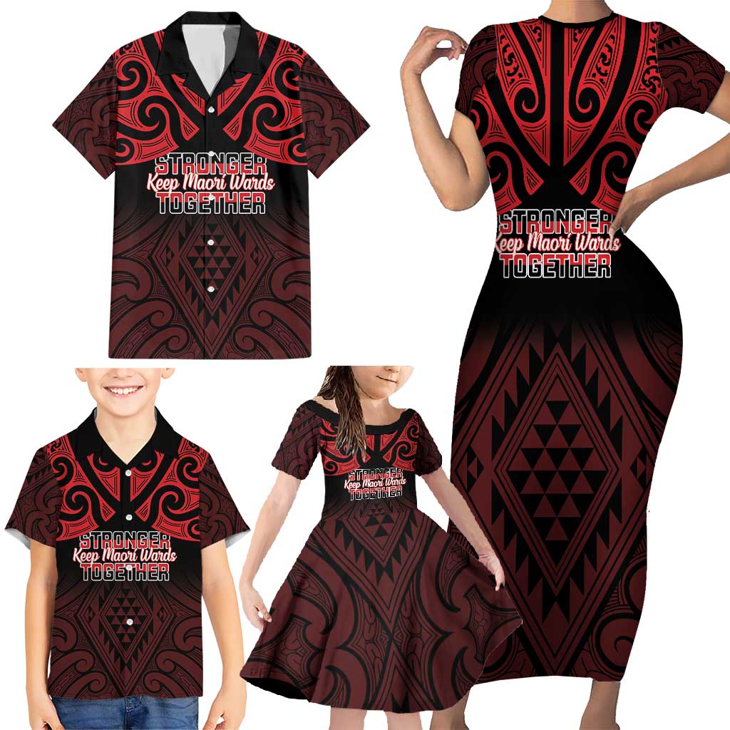 Personalised Keep Maori Wards New Zealand Family Matching Short Sleeve Bodycon Dress and Hawaiian Shirt Stronger Together Aotearoa Taniko - Vibe Hoodie