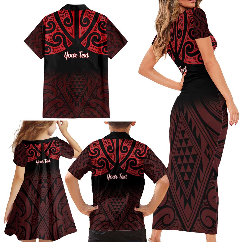 Personalised Keep Maori Wards New Zealand Family Matching Short Sleeve Bodycon Dress and Hawaiian Shirt Stronger Together Aotearoa Taniko - Vibe Hoodie