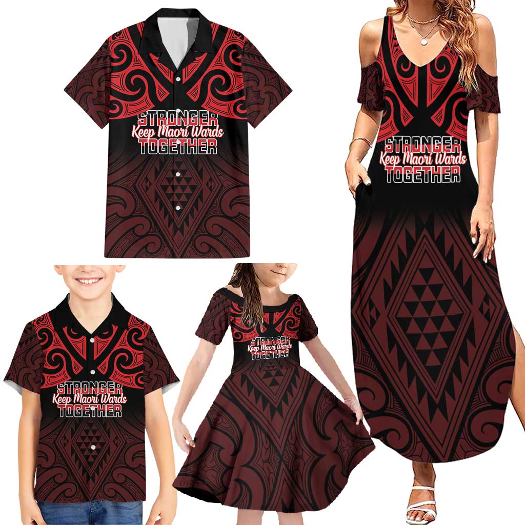 Personalised Keep Maori Wards New Zealand Family Matching Summer Maxi Dress and Hawaiian Shirt Stronger Together Aotearoa Taniko - Vibe Hoodie