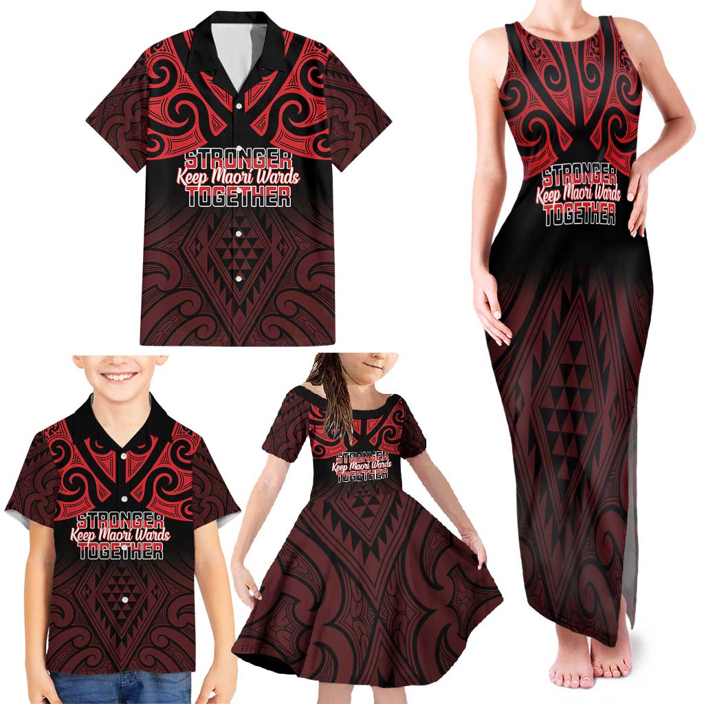 Personalised Keep Maori Wards New Zealand Family Matching Tank Maxi Dress and Hawaiian Shirt Stronger Together Aotearoa Taniko - Vibe Hoodie
