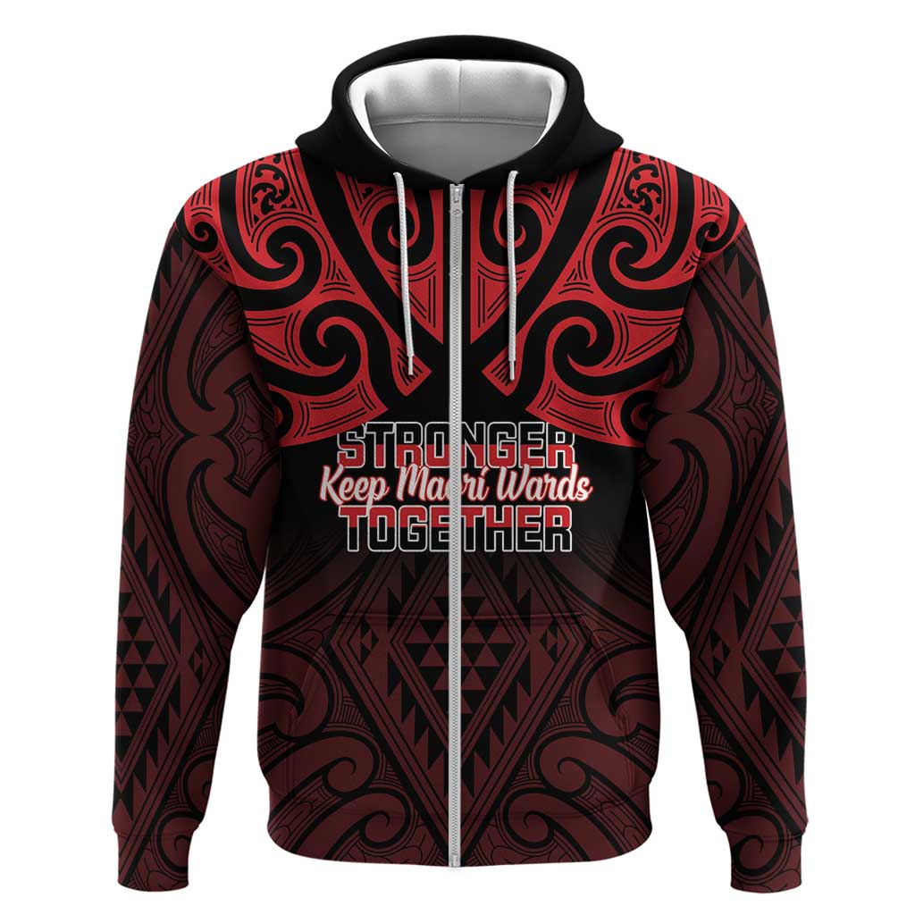 Personalised Keep Maori Wards New Zealand Hoodie Stronger Together Aotearoa Taniko - Vibe Hoodie