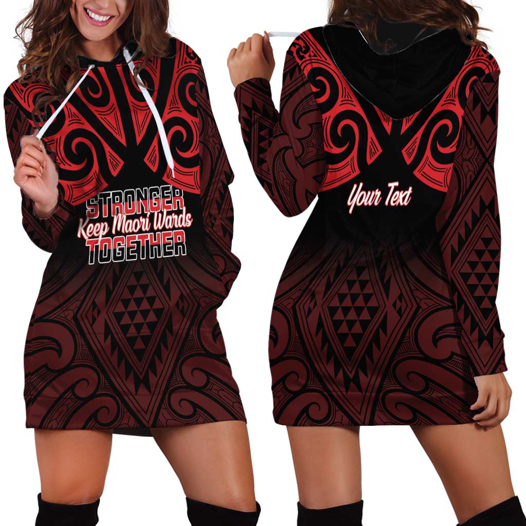 Personalised Keep Maori Wards New Zealand Hoodie Dress Stronger Together Aotearoa Taniko - Vibe Hoodie