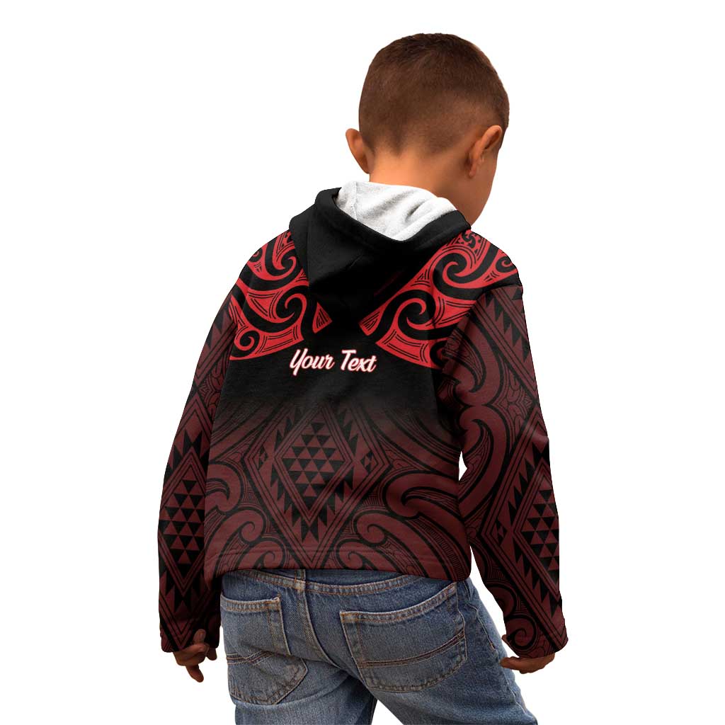 Personalised Keep Maori Wards New Zealand Kid Hoodie Stronger Together Aotearoa Taniko - Vibe Hoodie