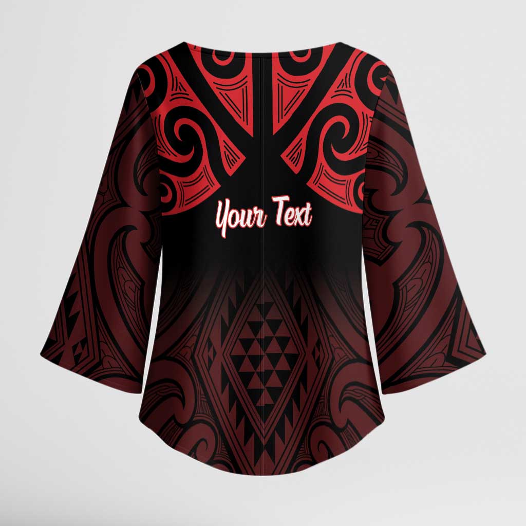 Personalised Keep Maori Wards New Zealand Kimono Sleeve Blouse Stronger Together Aotearoa Taniko - Vibe Hoodie