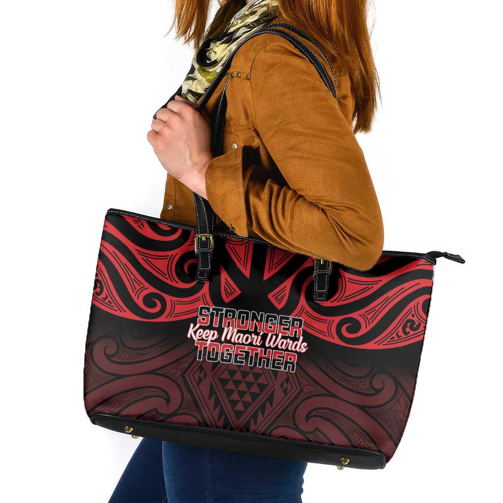 Keep Maori Wards New Zealand Leather Tote Bag Stronger Together Aotearoa Taniko - Vibe Hoodie