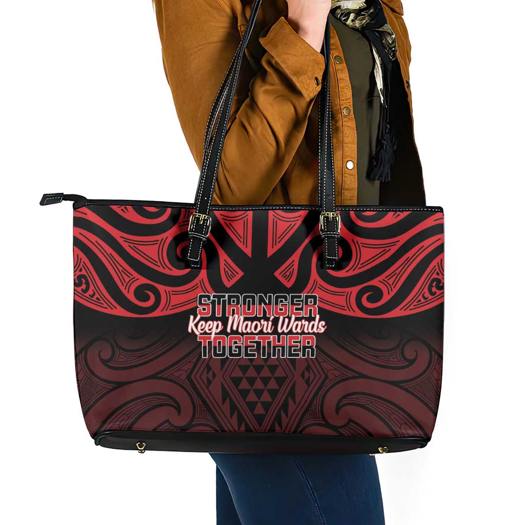 Keep Maori Wards New Zealand Leather Tote Bag Stronger Together Aotearoa Taniko - Vibe Hoodie