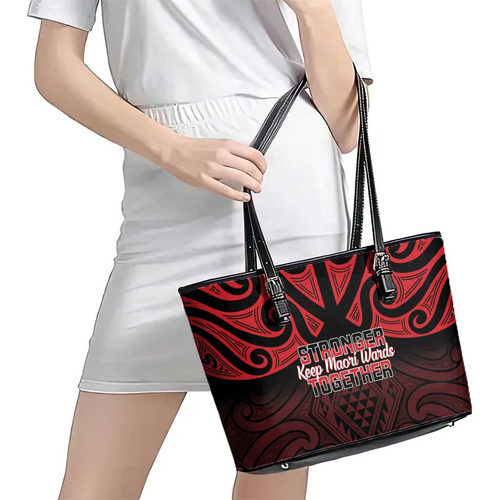 Keep Maori Wards New Zealand Leather Tote Bag Stronger Together Aotearoa Taniko - Vibe Hoodie