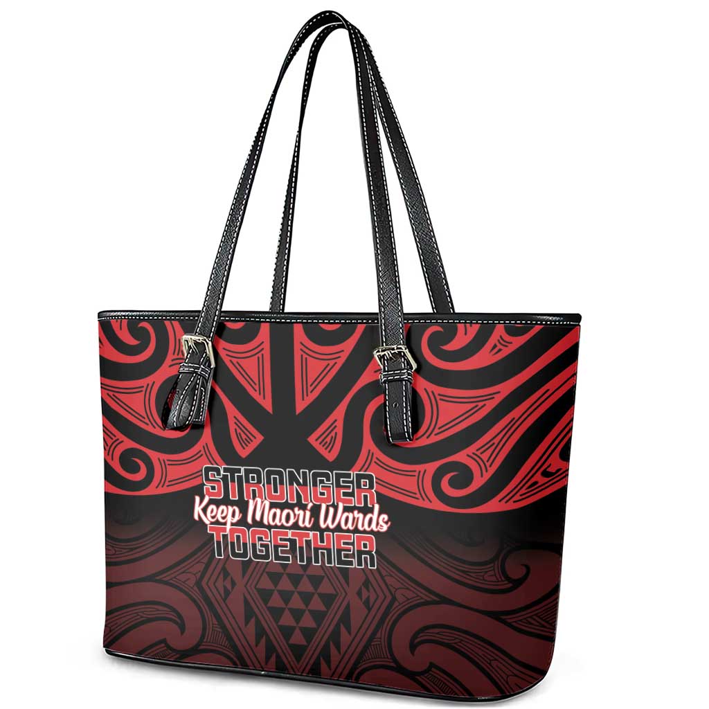 Keep Maori Wards New Zealand Leather Tote Bag Stronger Together Aotearoa Taniko - Vibe Hoodie