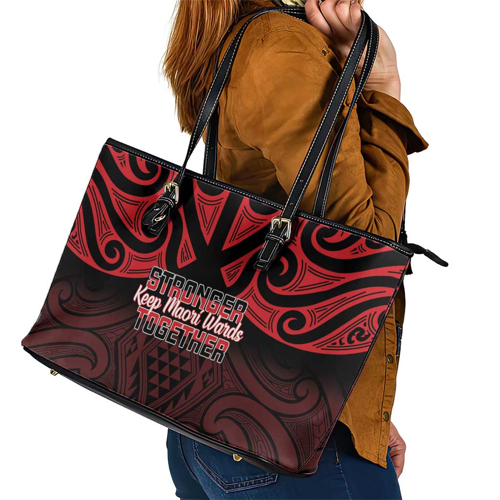 Keep Maori Wards New Zealand Leather Tote Bag Stronger Together Aotearoa Taniko - Vibe Hoodie