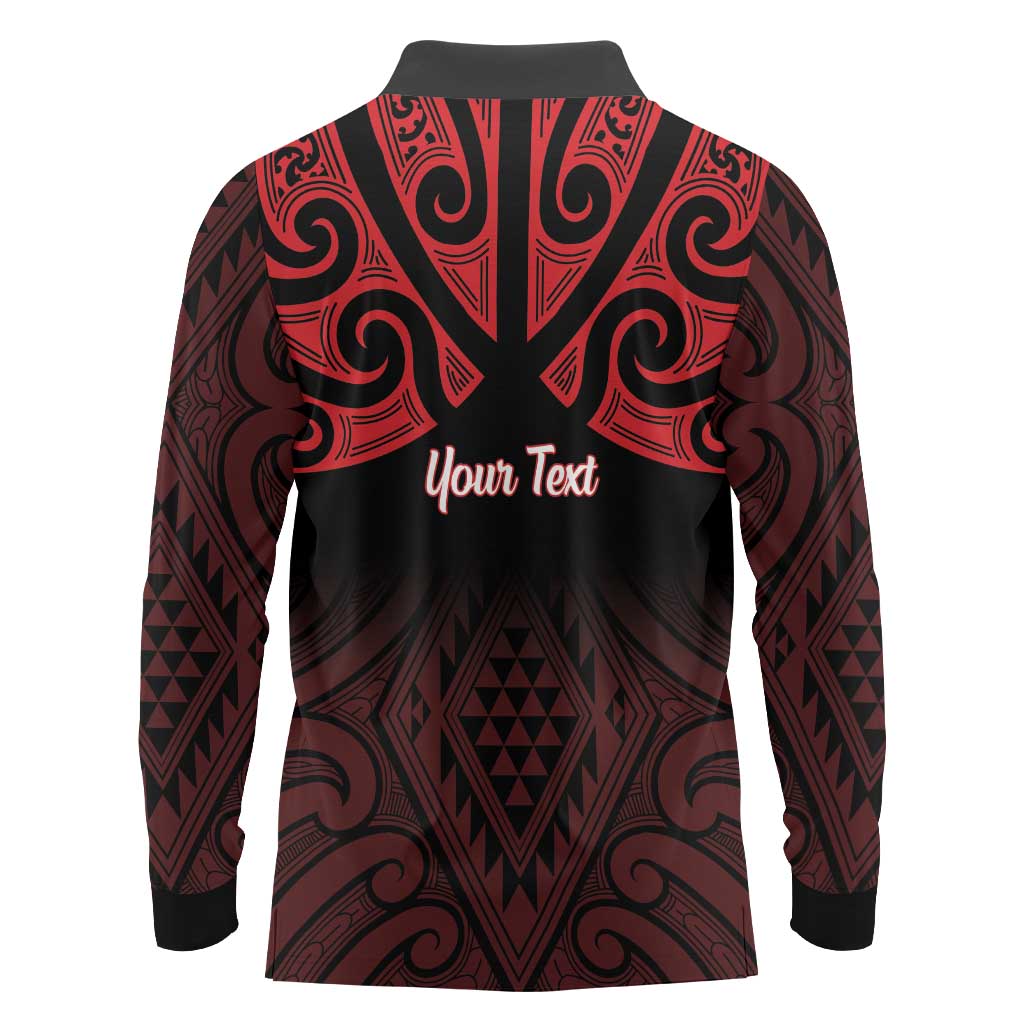 Personalised Keep Maori Wards New Zealand Long Sleeve Polo Shirt Stronger Together Aotearoa Taniko - Vibe Hoodie